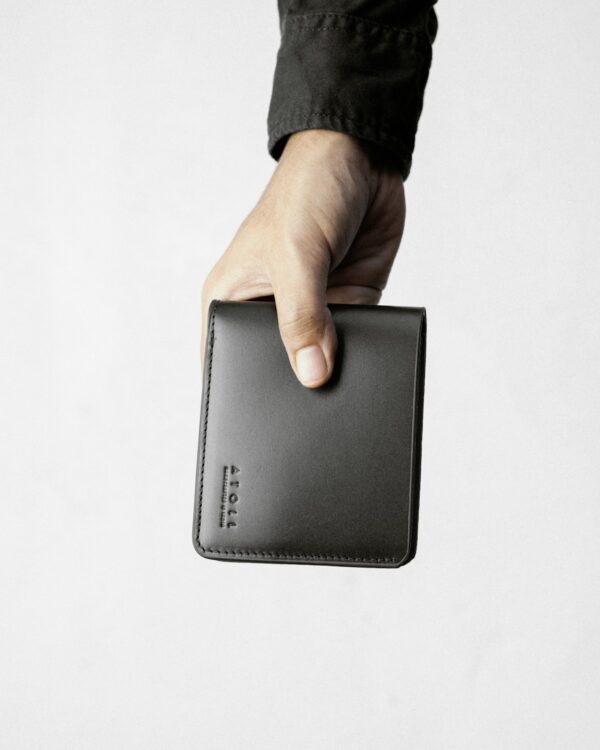 hand black wallet